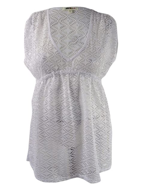 Miken Womens Crochet Empire Waist Dress Swim Cover Up Ebay