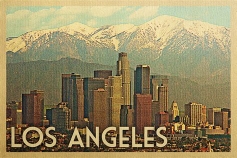 Los Angeles Travel Poster Vintage Travel Digital Art By Flo Karp