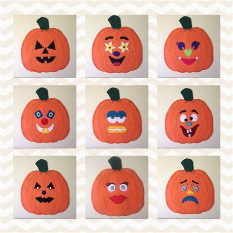 Kids Halloween Activity Felt Jack O Lantern Pumpkin Pattern Etsy