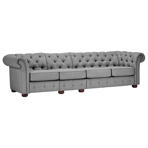 4 Seat Modular Chesterfield Sofa Grey Linen By Inspire Q Artisan