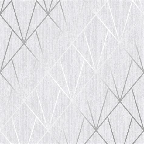 Muriva Indra Geometric Glitter Wallpaper Silver 154101
