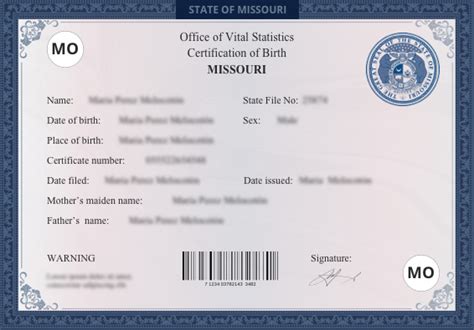 Missouri Mo Birth Certificate Online Us Birth Certificates