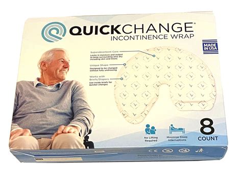 Quickchange Mens Incontinence Wraps 8 Pads Works With Briefs And
