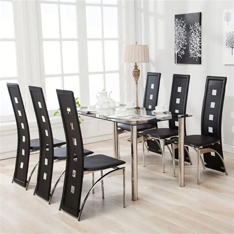 Dining Room Furniture Modern Stainless Steel Dining Table Set Group