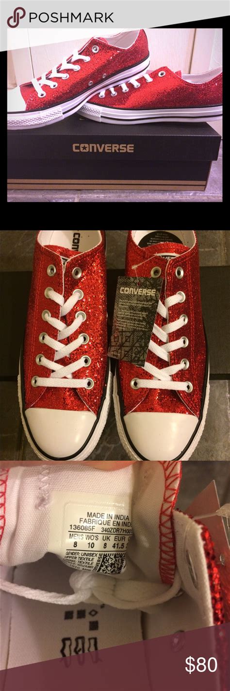 Red Glitter Converse Rare Nwt Red Glitter Converse Womens Size