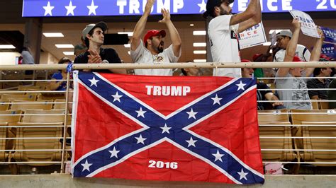 at a donald trump rally a confederate flag goes up and quickly comes down the new york times
