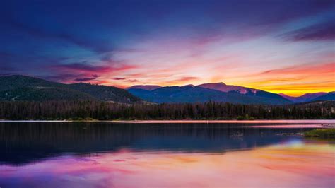 Sunset Wallpaper 4k Forest Mountains River Body Of Water Nature 4618