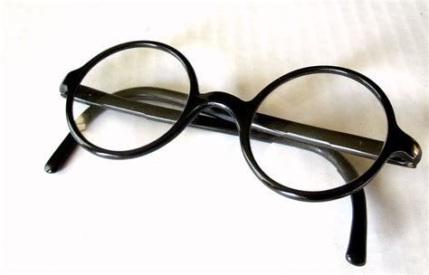 Vintage Round Black Plastic Eyeglasses Harry Potter George
