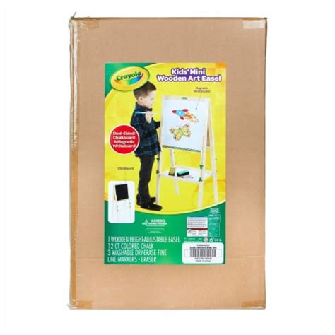 Crayola Kids Mini Dual Sided Wooden Art Easel W Chalkboard And Dry Erase