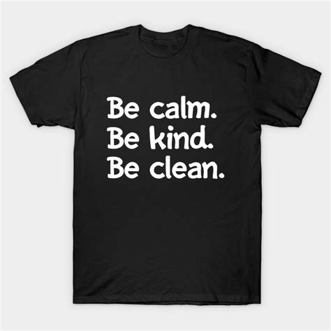 Be Calm Be Kind Be Clean Be Calm T Shirt Teepublic