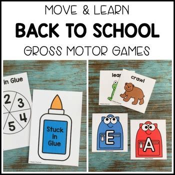 Fun ideas for gross motor play indoors and outside! BACK TO SCHOOL Move & Learn Gross Motor Games for ...