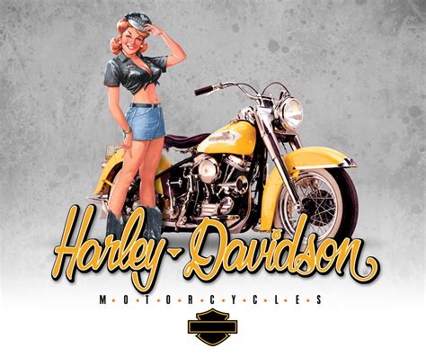 American Beauties Harley Davidson Pinup Girls On Behance