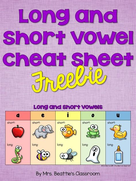 Grab This Free Long And Short Vowel Sound Cheat Sheet From Mrs Beattie