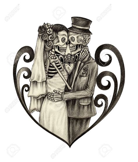 Skeleton Bride And Groom Drawing At Getdrawings Free Download