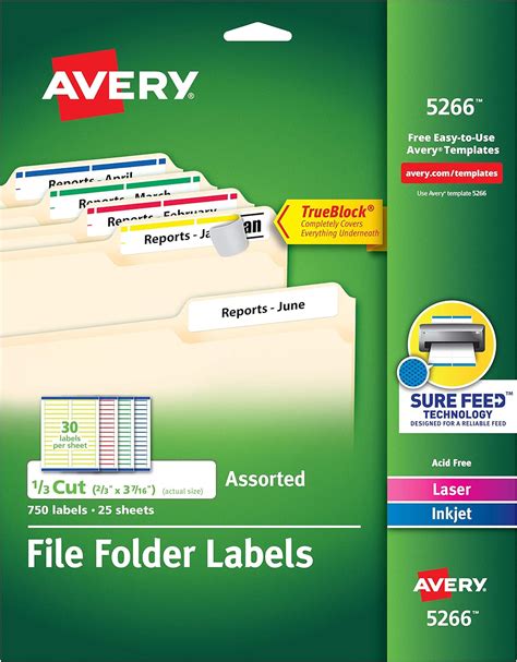 Amazon Com Avery File Folder Labels In Assorted Colors For Laser And