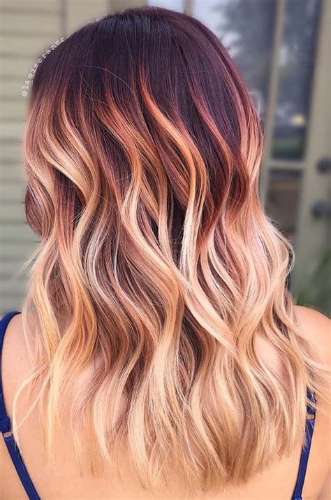 Burgundy To Blonde Ombre Colormelt Ombre Hair Blonde Ombre Hair
