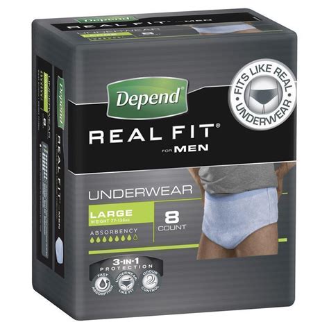 Depend Real Fit Underwear For Men Large 8s