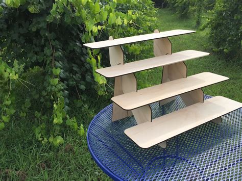 Four Tiered Wooden Display Shelf Etsy