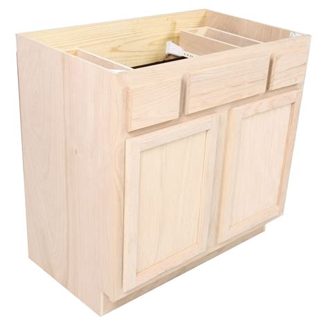 Solid oak bathroom cabinets can include a variety of features, such as glass doors, dovetailed drawers, adjustable shelves and. UNFINISHED BATHROOM VANITY SINK BASE CABINET 36 ...