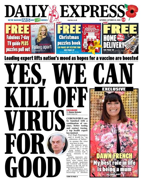Daily Express Front Page 24th Of October 2020 Tomorrows Papers Today