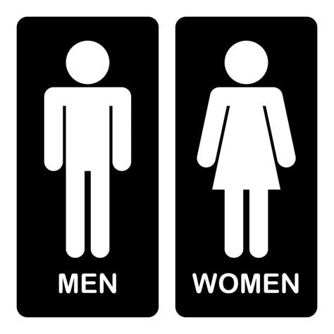 Male And Female Toilet Restroom Sign Logo Black Background Silhouette
