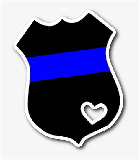 Thin Blue Line Police Badge With A Heart Die Cut Vinyl Decal Png
