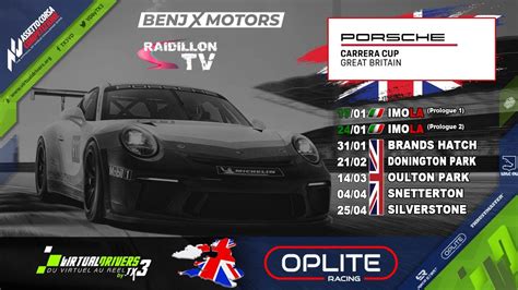 ACC Championnat Porsche Carrera Cup GB Oplite By TX3 Driver IRL