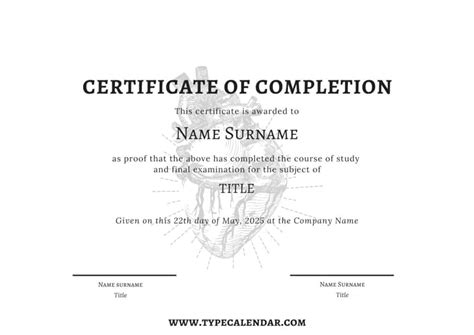 Free Printable Certificate Of Completion Template Mark Achievements