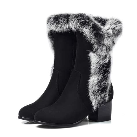 Buy Aloeent Real Rabbit Fur Boots Women Winter Shoes