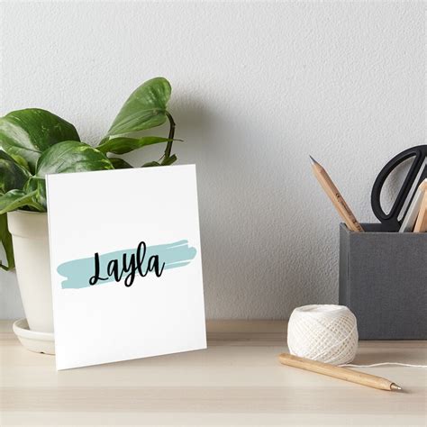 Layla Name Calligraphy Art Board Print For Sale By Jelliyprints Redbubble