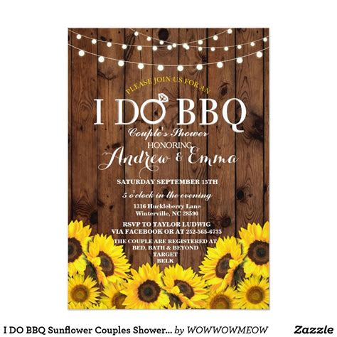 Wedding invitations are easy to make on your own by following a simple tutorial. Create your own Invitation | Zazzle.com | I do bbq, Sunflower wedding invitations, Rustic ...