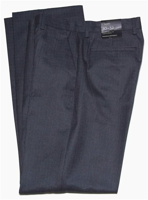 Banana Republic Dress Pants Gray Micro Houndstooth Check Mens Size 30 X 32