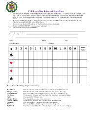 No duplicate cards can be used. Pll Poker Run Rules and Score Sheet Template Download Printable PDF | Templateroller