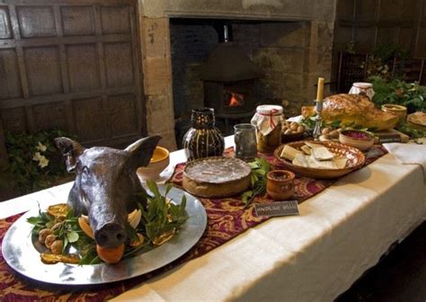 Boars Head Centerpiece At A Tudor Feast Christmas Dinner Feast