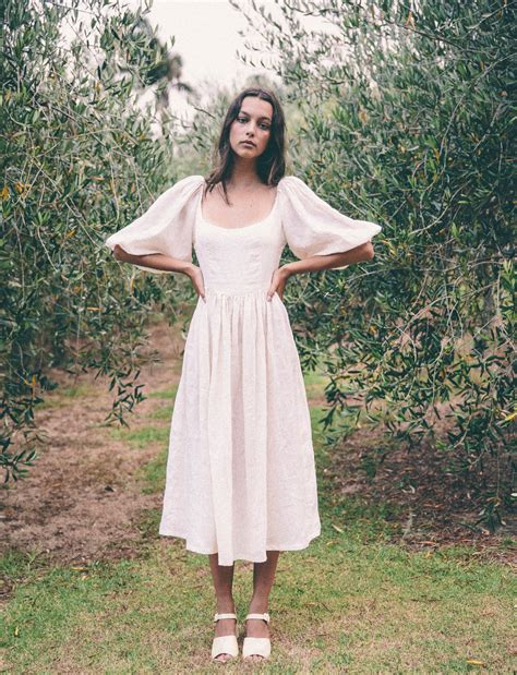 The Bellflower Midi Dress In Cream — Kara Thoms In 2020 Midi Dress
