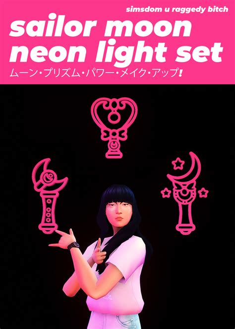 Sailor Moon Neon Light Set The Sims 4 Download Simsdomination Sims