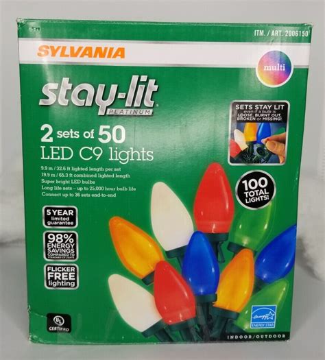 Sylvania Stay Lit Platinum Sets Of LED C Lights NIB EBay