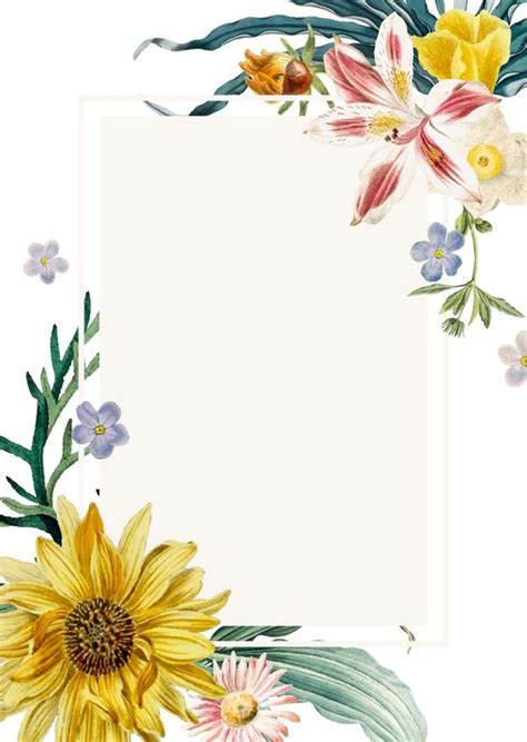 Free Vector Blooming Greeting Card Wreath Drawing Floral Poster