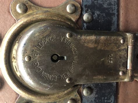 Antique vintage corbin lock cylinder 2 keys original. INFO HELP!?? Corbin Cabinet Lock Co steamer trunk, date ...