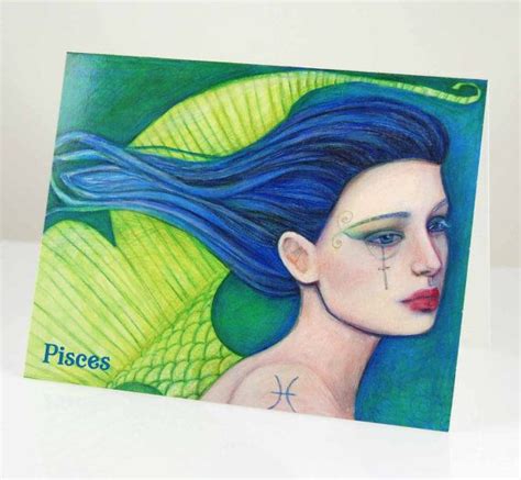 Card Pisces Zodiac Sign Note Cards Suzi Blu Astrology By Suziblu