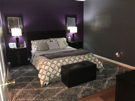 20 grey and purple bedroom