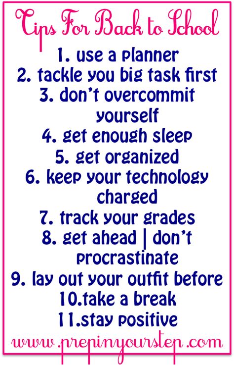 Prep In Your Step Back To School Tips