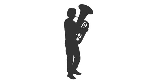 Silhouette Of A Man Playing Tuba Motion Graphics Videohive