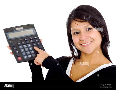 Female Accountant With Calculator Stock Photo Alamy