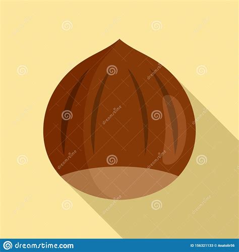 Hazelnut Icon Flat Style Stock Vector Illustration Of Flavor 156321133