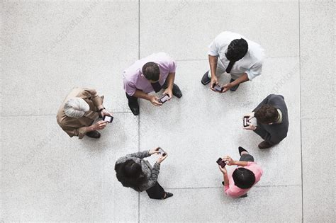 View Looking Down On A Group Of Business People Stock Image F022