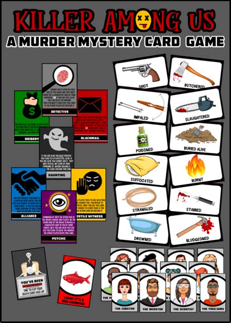 Investigate all new crime case scene. Killer Among Us-A Murder Mystery Card Game for Parties ...