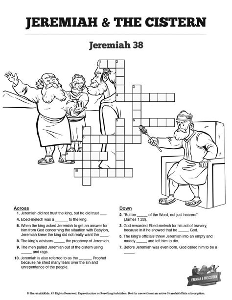 The Prophet Jeremiah Sunday School Crossword Puzzles The Story Of The