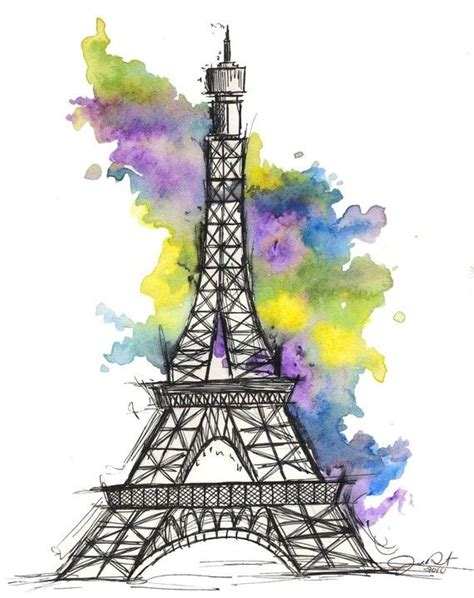 Eiffel Tower Illustration Let S Go To Paris Print Eiffel Tower Wall