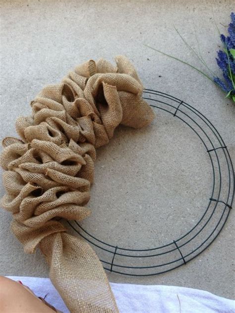 Wire Wreathe Wrapped With Wide Ribbon Or Burlap Or Tulle By Lizzie